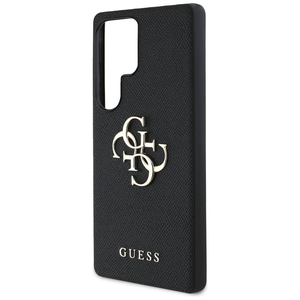 Samsung Galaxy S25 Ultra Leder Hardcase Hülle Grained 4G Big Metal Logo (GUHCS25LPGT4MBK) - Schwarz