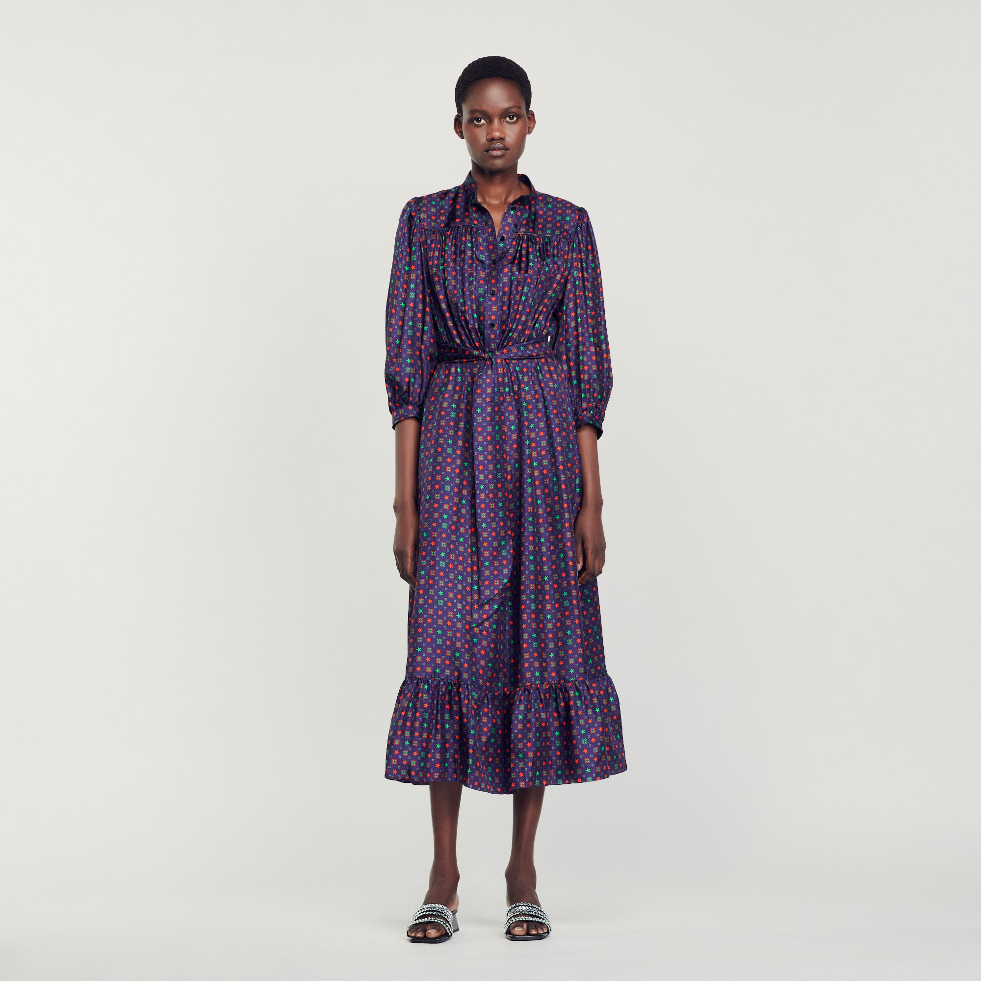 Robe midi imprimee