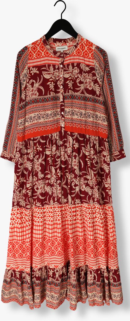 LOLLYS LAUNDRY rode lollys laundry maxi jurk neell maxi dress ls