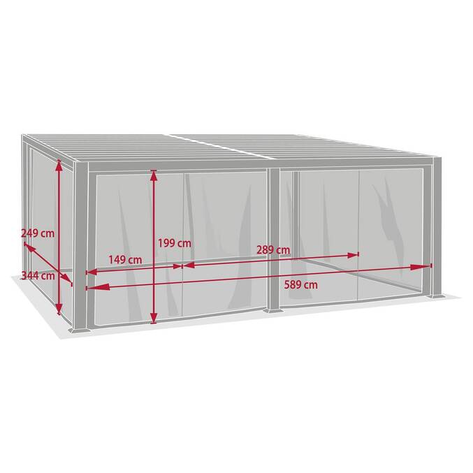 Moustiquaire pour pergola bioclimatique AVILA Graphite