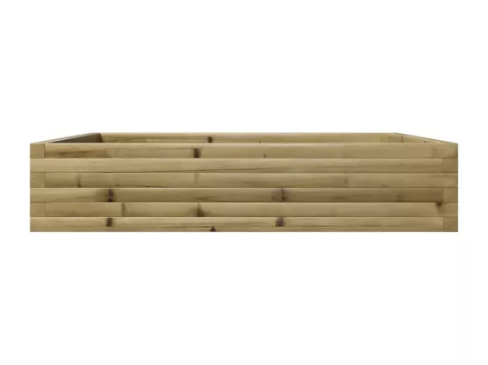 Jardinière bac lit surélevé bois marron 110 x 110 x 23 cm 02_0037297