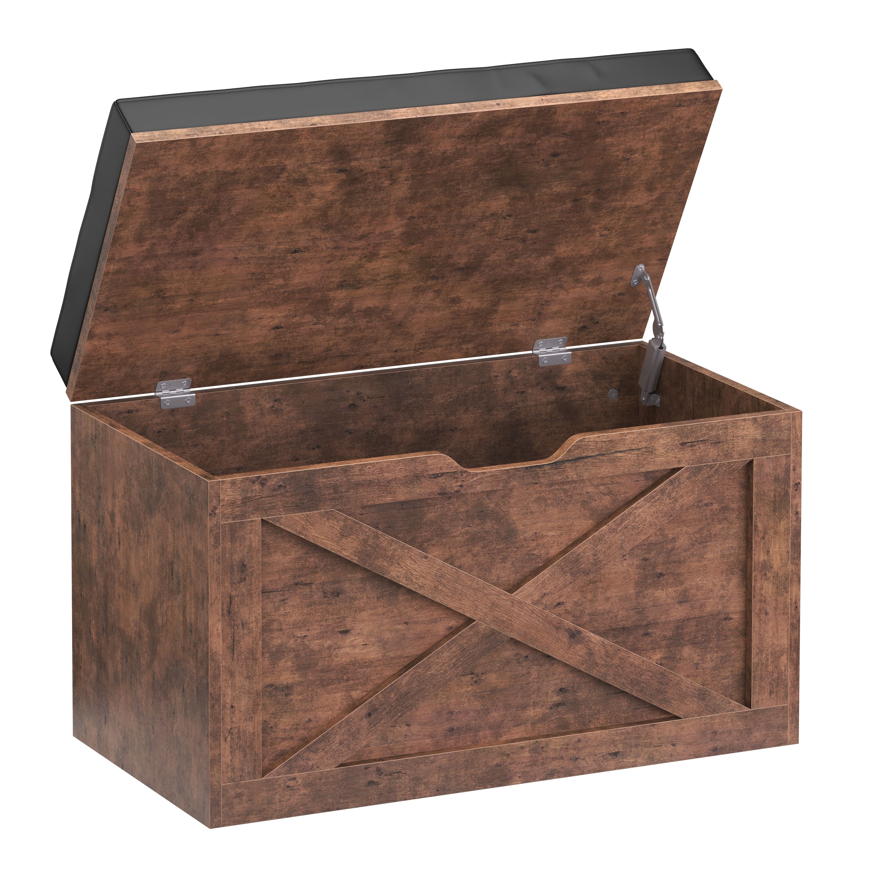 Truhe Leder Vintage BONITA 76 x 48 x 40 cm