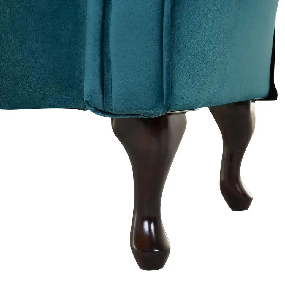 LATTES - Chaise longue - Blauw - Linkerzijde - Fluweel