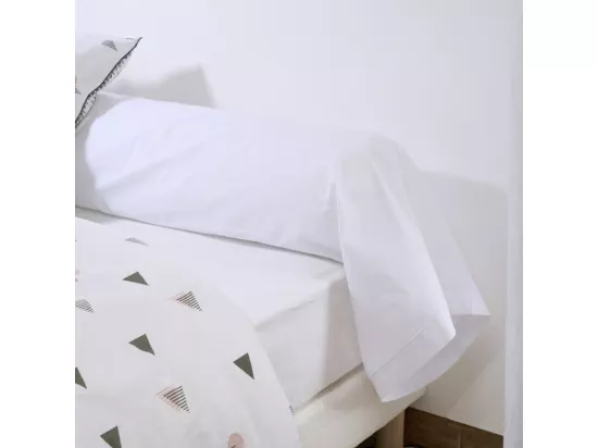 Taie de traversin Percale 100% coton peigné - Blanc - 86x140cm