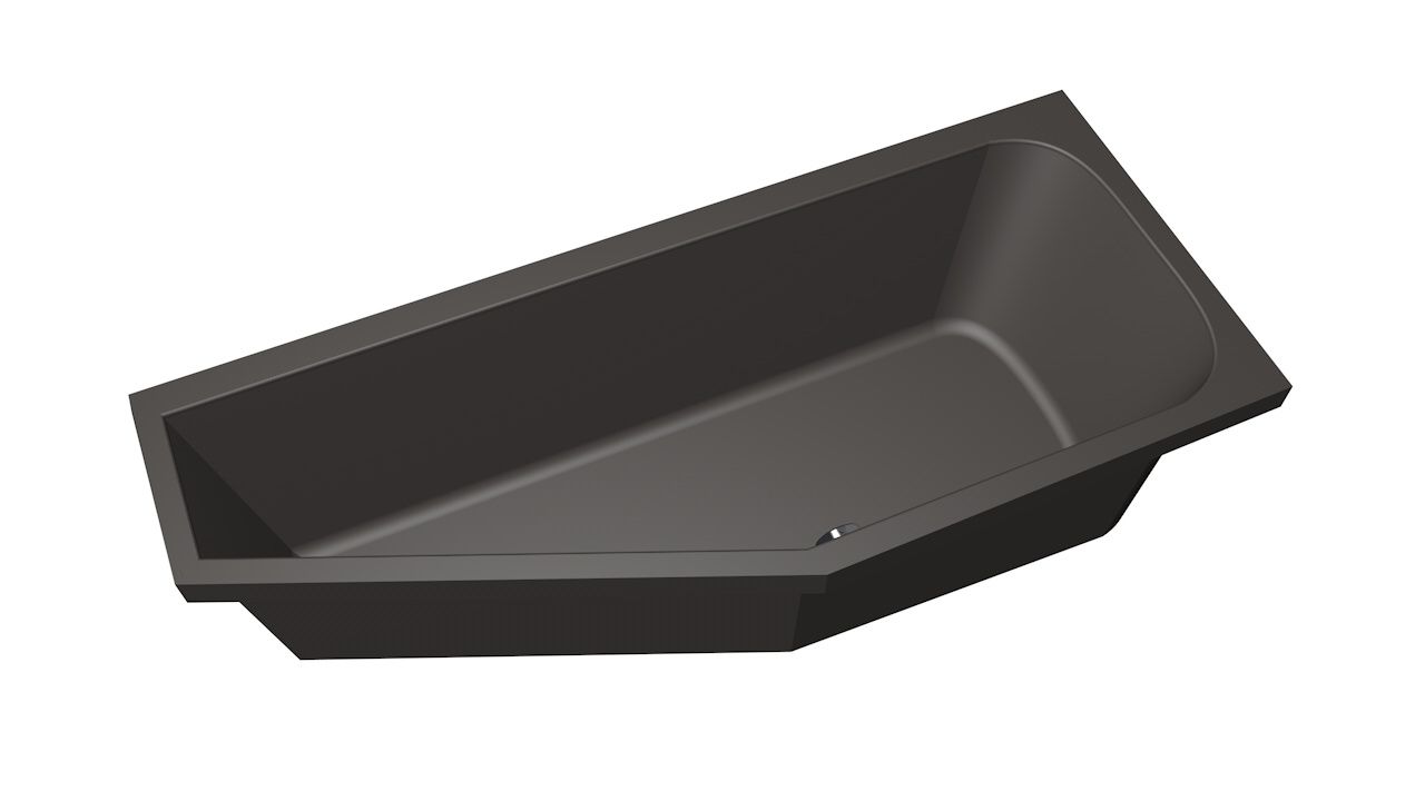 Xenz Lagoon Compact badkuip rechts 170x75x45cm antraciet