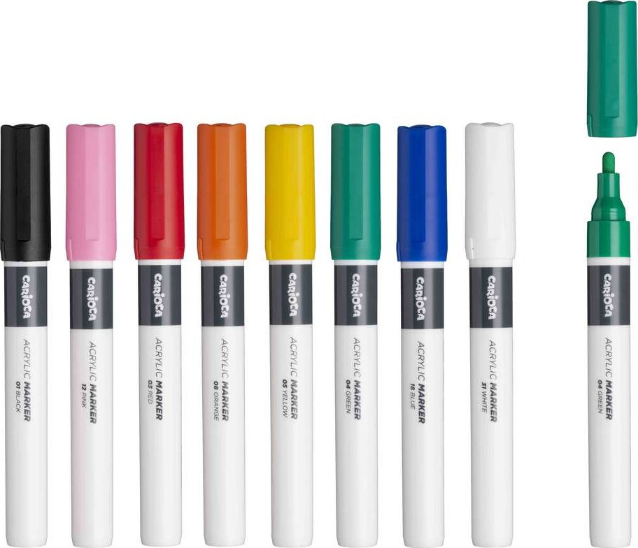 Carioca Plus - Tusser - Acrylic Marker - 8 Farver