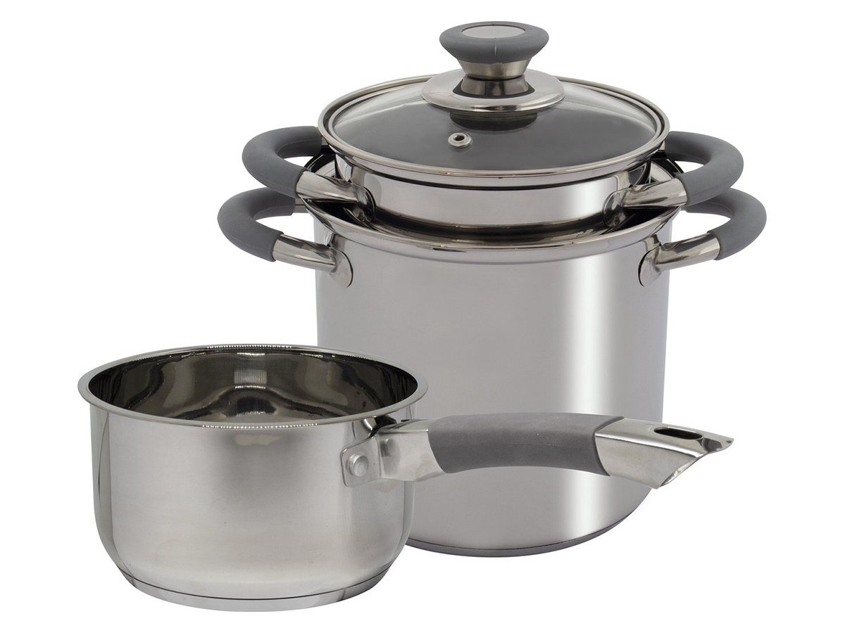 Eurotrail Dunbar RVS 3-delige pannenset met sauce pan