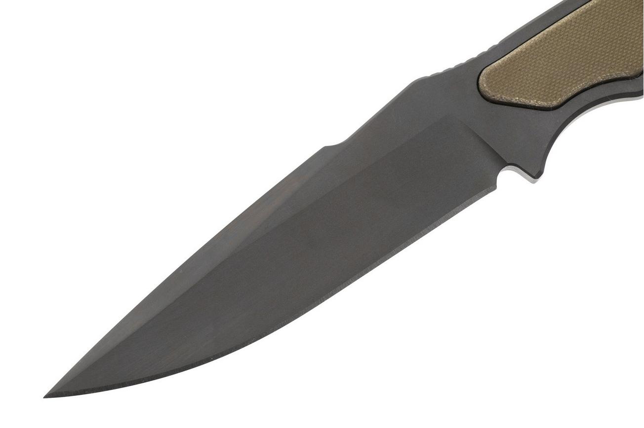 Spartan Blades Phrike SB17 Black, Green G10, vaststaand mes, kydex schede