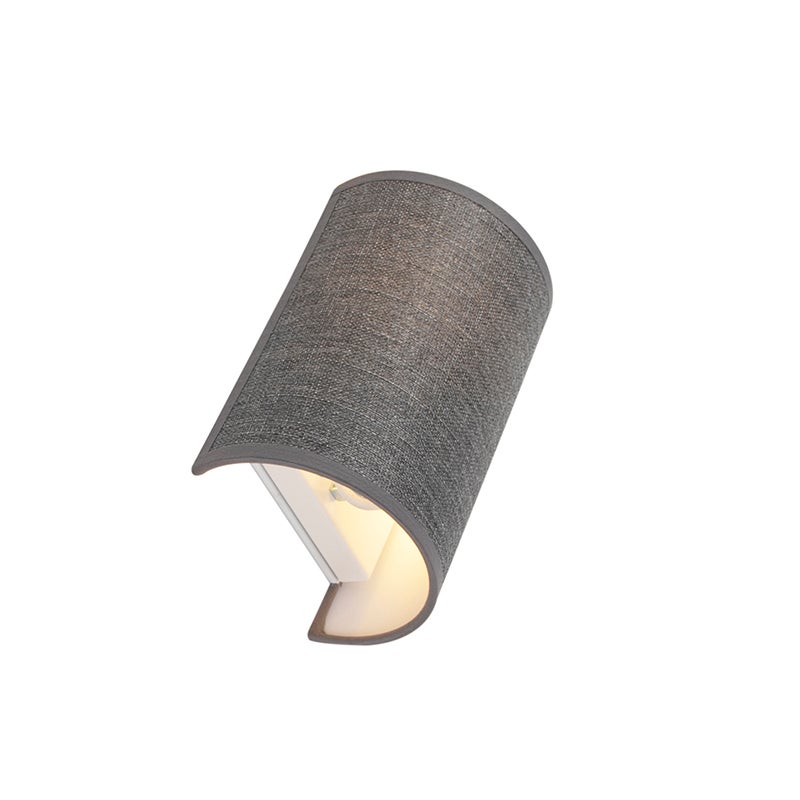 Moderne wandlamp grijs - Simple Drum Jute