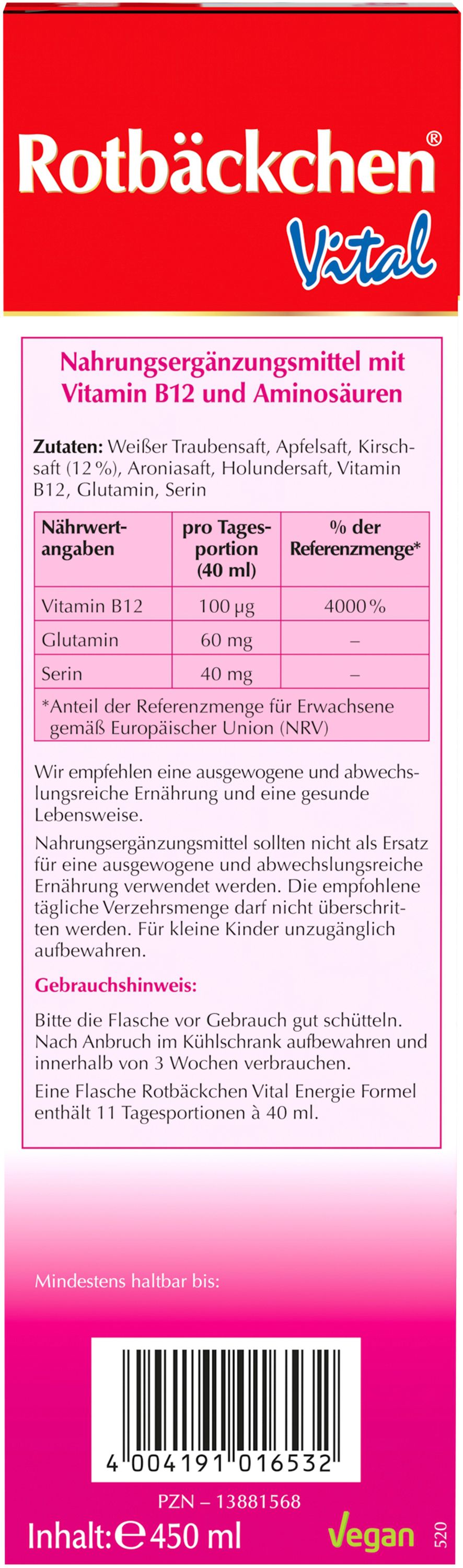 Rotbäckchen Vital Energie Formel