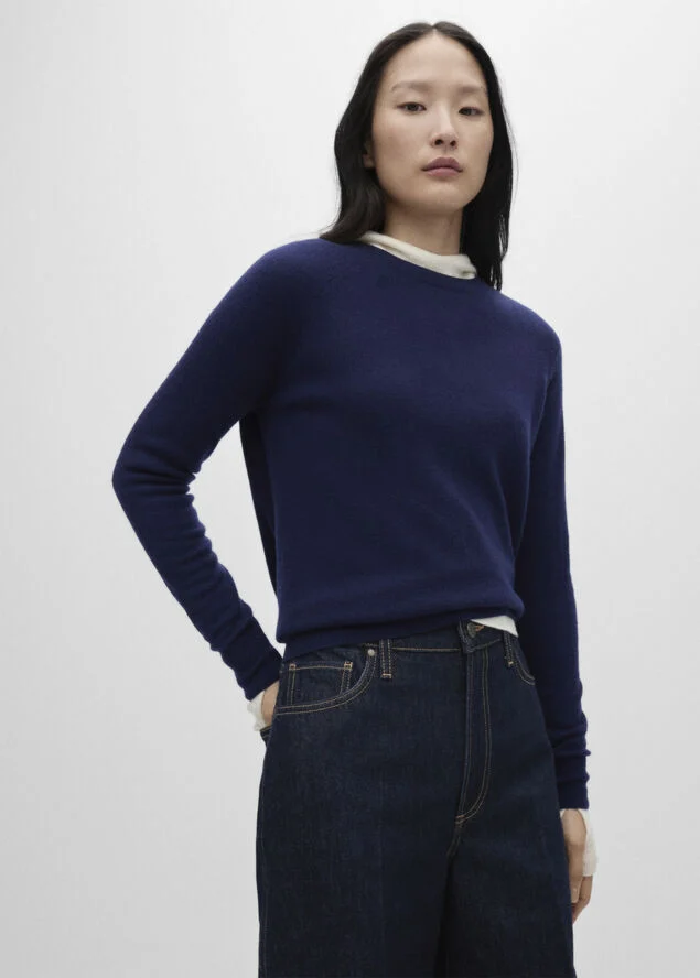 MANGO 100% wool sweater Navy