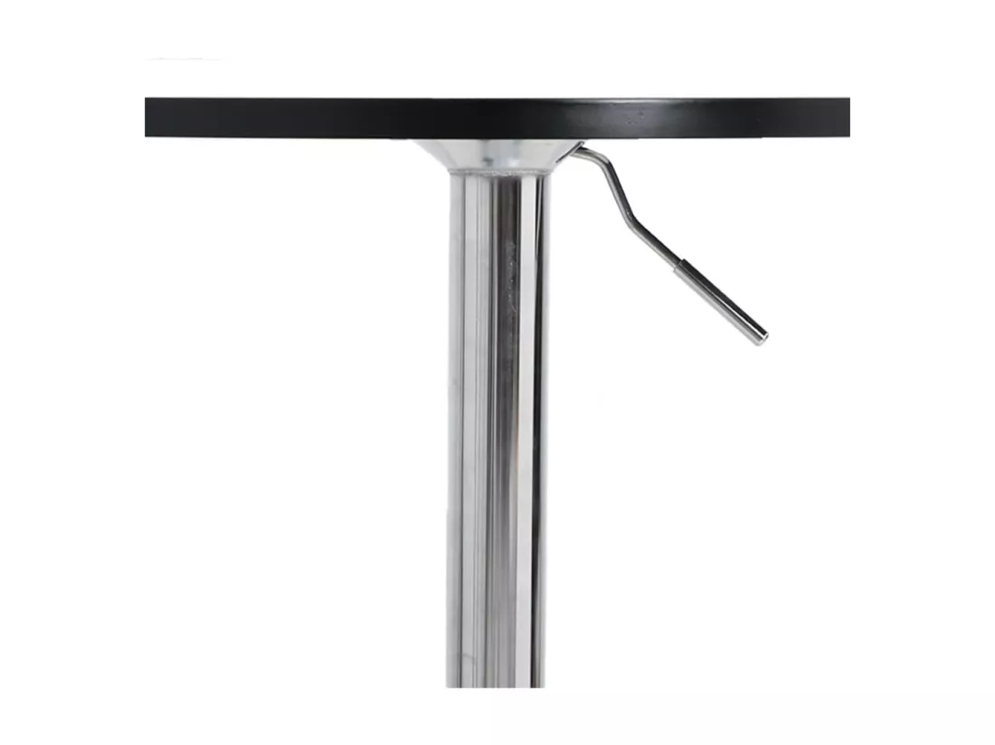 Table de bar noir 60x60x90 cm bois d'ingénierie et acier chromé