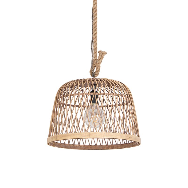 Smart landelijke hanglamp rotan incl. Wifi G125 lichtbron - Calamus