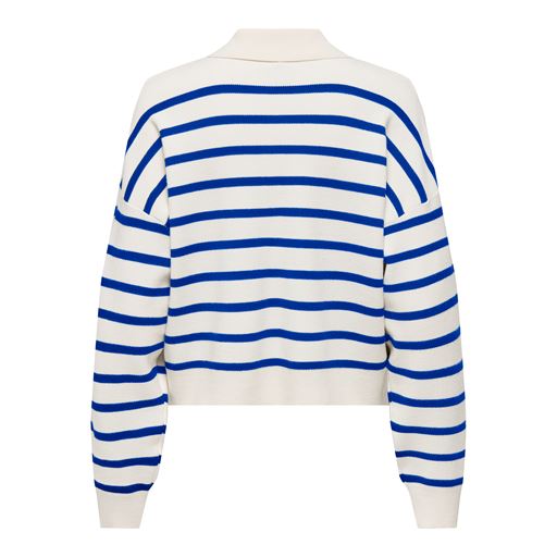 ONLY Lucy Polo Striktrøje, Cloud Dancer/Surf The Web, L