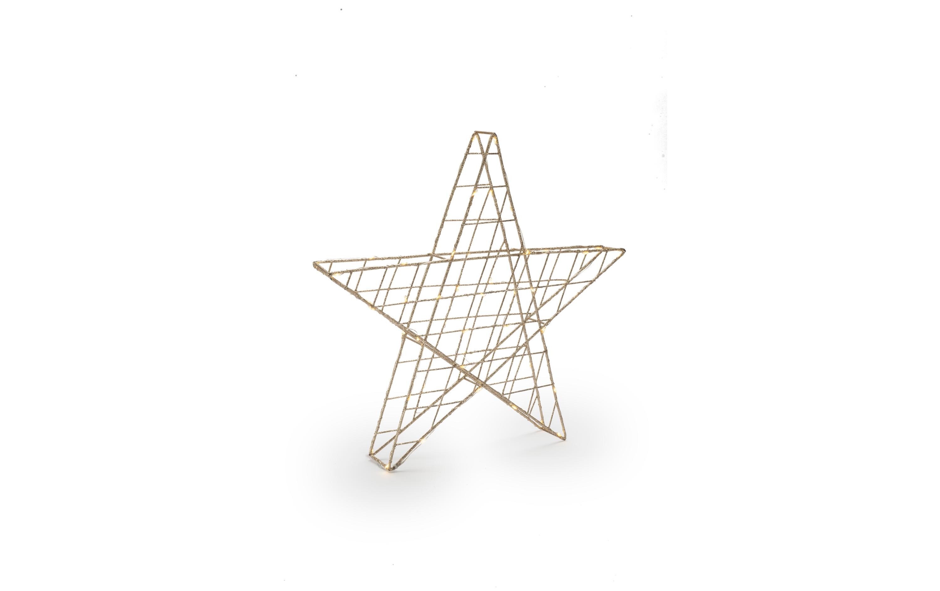 Tischdeko Svenja Star 3D Stern, 40 cm, GoldLED Weihnachtsdekoration