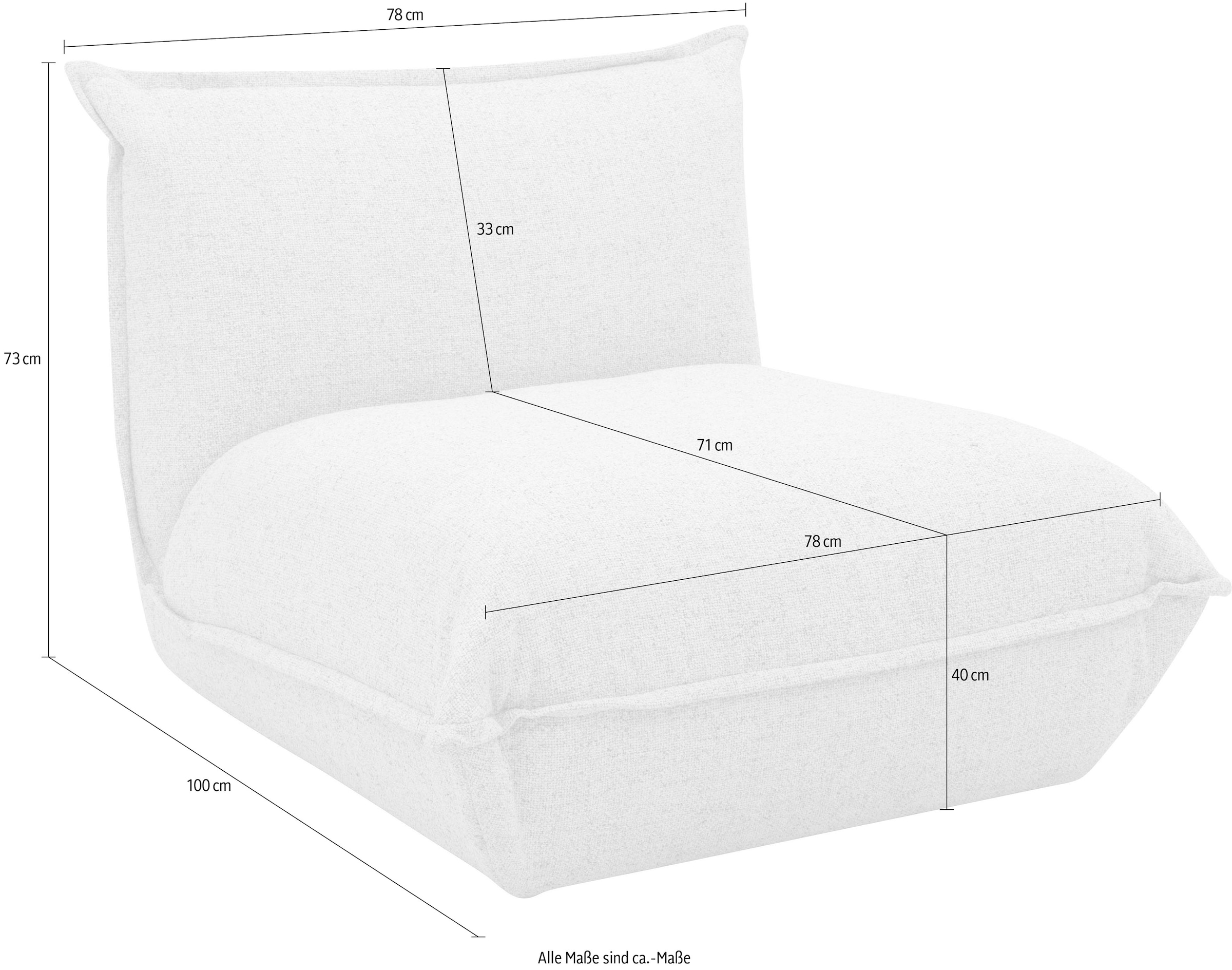 DOMO collection Sessel »Nantes Loungesessel, Wohlfühlsessel mit 360° Drehfunktion« hochwertig gepolstert mit Federkern, Struktur weich, grau