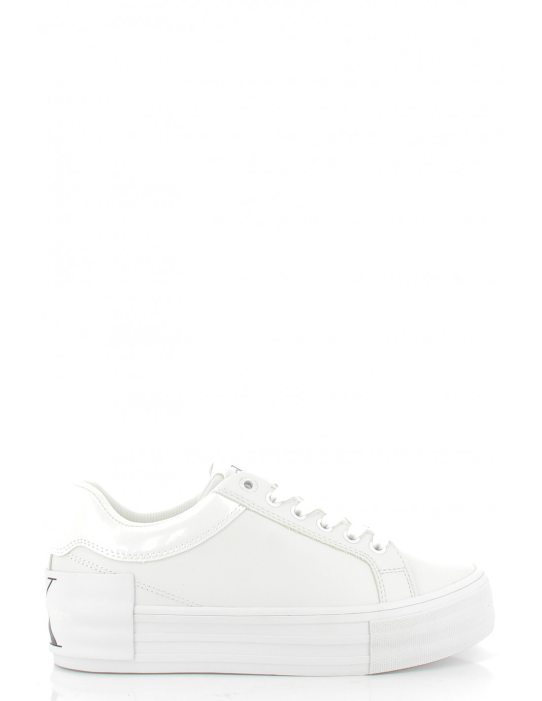 calvin klein baskets basses compensées femme vulcanized flatform bold blanc