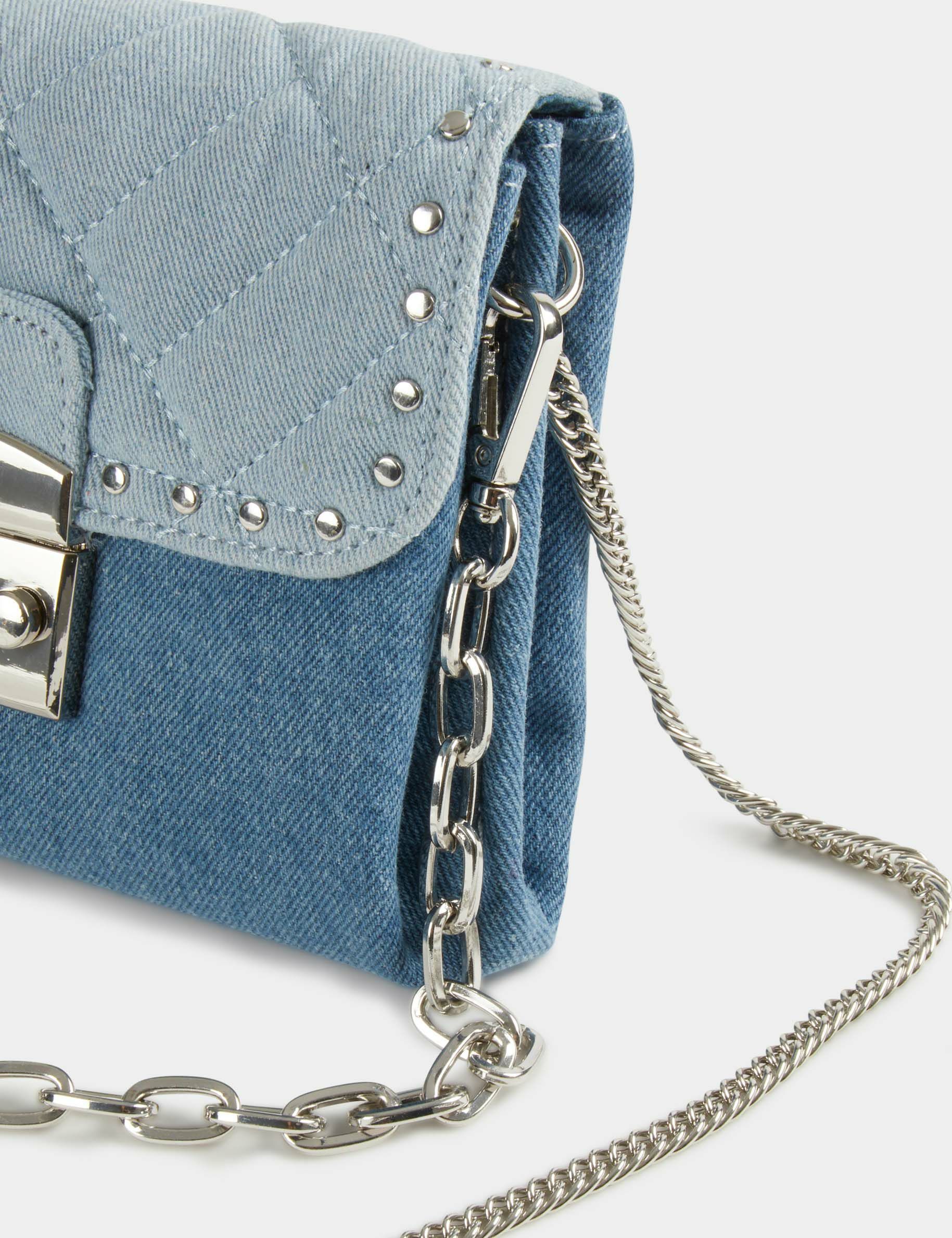 Sac pochette en jean avec clous jean femme - jean