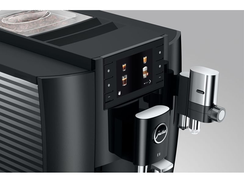 JURA Kaffeevollautomat E8 Piano Black (SC) Zwei-Tassen-Vollautomat für eine Vielzahl von Kaffeegetränken