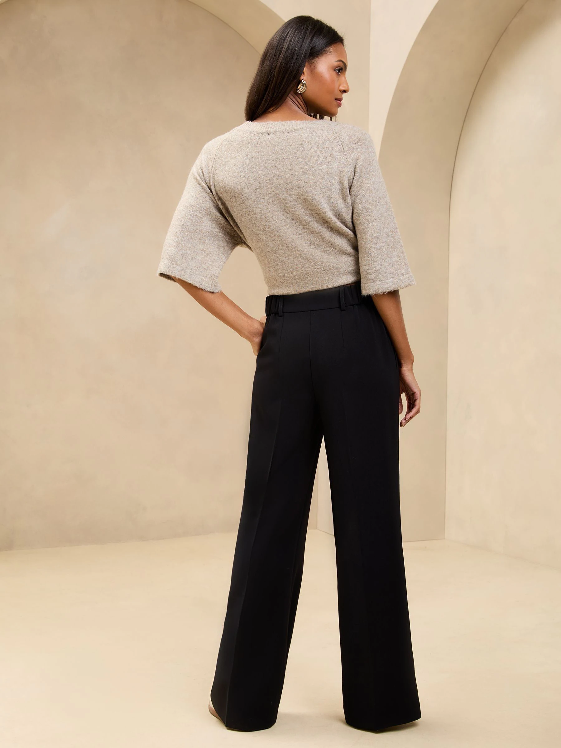 Zwart - Lipsy premium broek met wijde pijpen