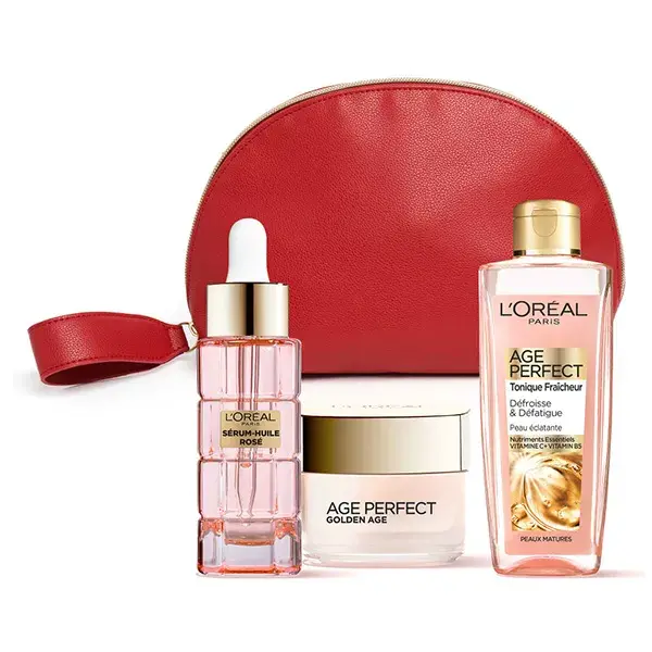 Kit de rotina de beleza L'Oréal Paris Age Perfect Golden Age Radiance para pele madura