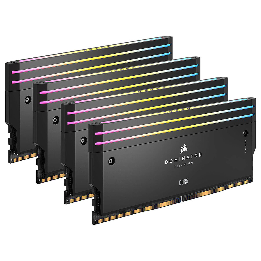 Corsair Dominator Titanium RGB Black - 4 x 24 Go (96 Go) - DDR5 6400 MHz - CL32