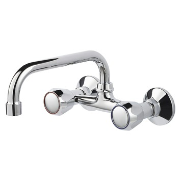 Handson Keukenkraan Thomas 2-knops Bovenuitloop Chroom 15 cm