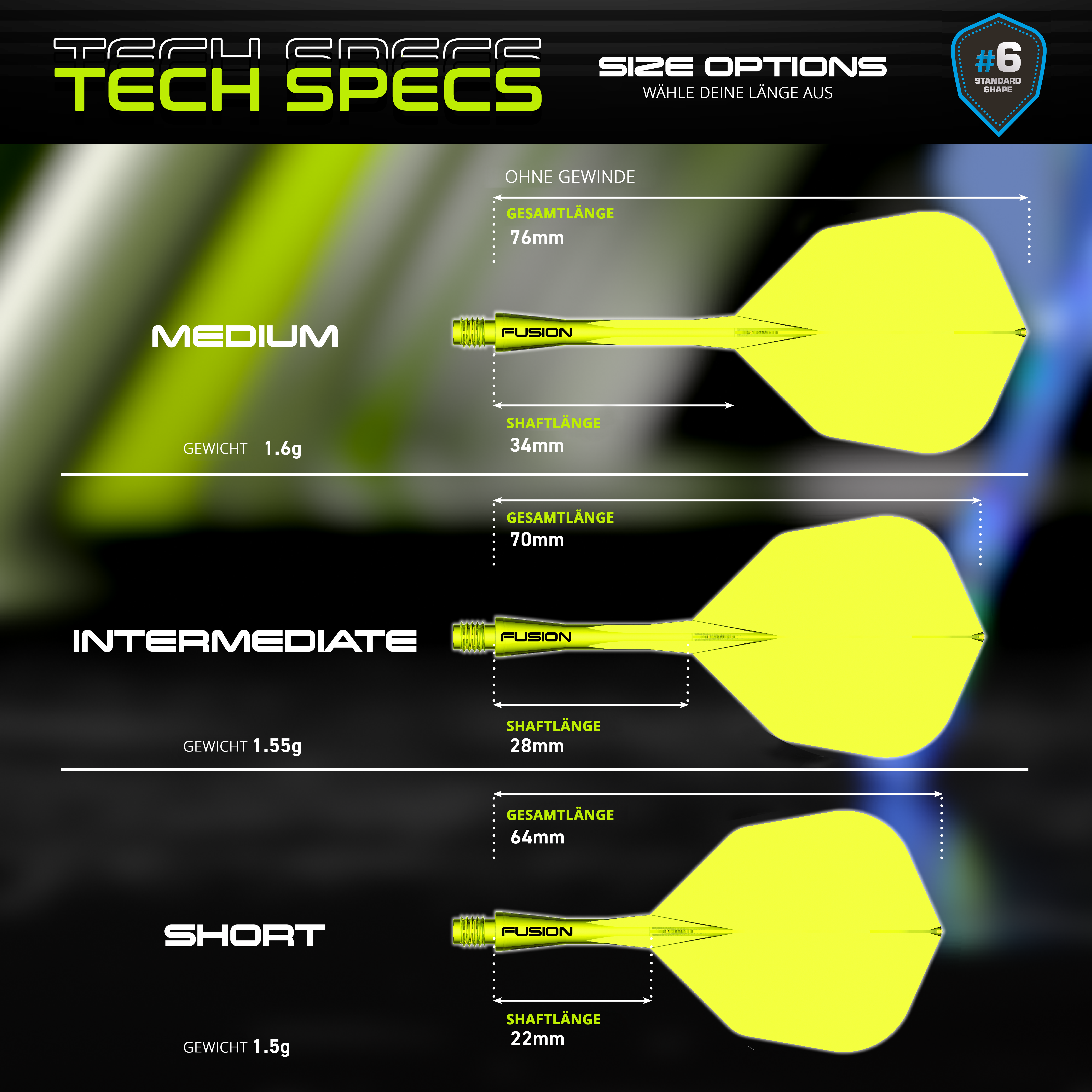 Winmau - Fusion Flightsystem Gelb - No6