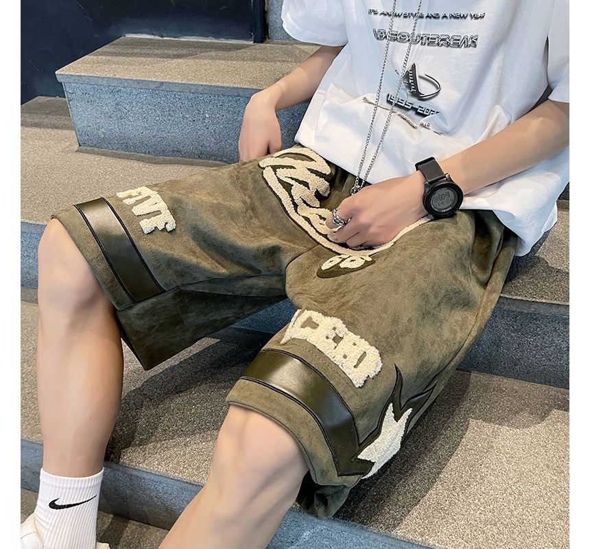 Whyessa - Losse shorts met geborduurde letters