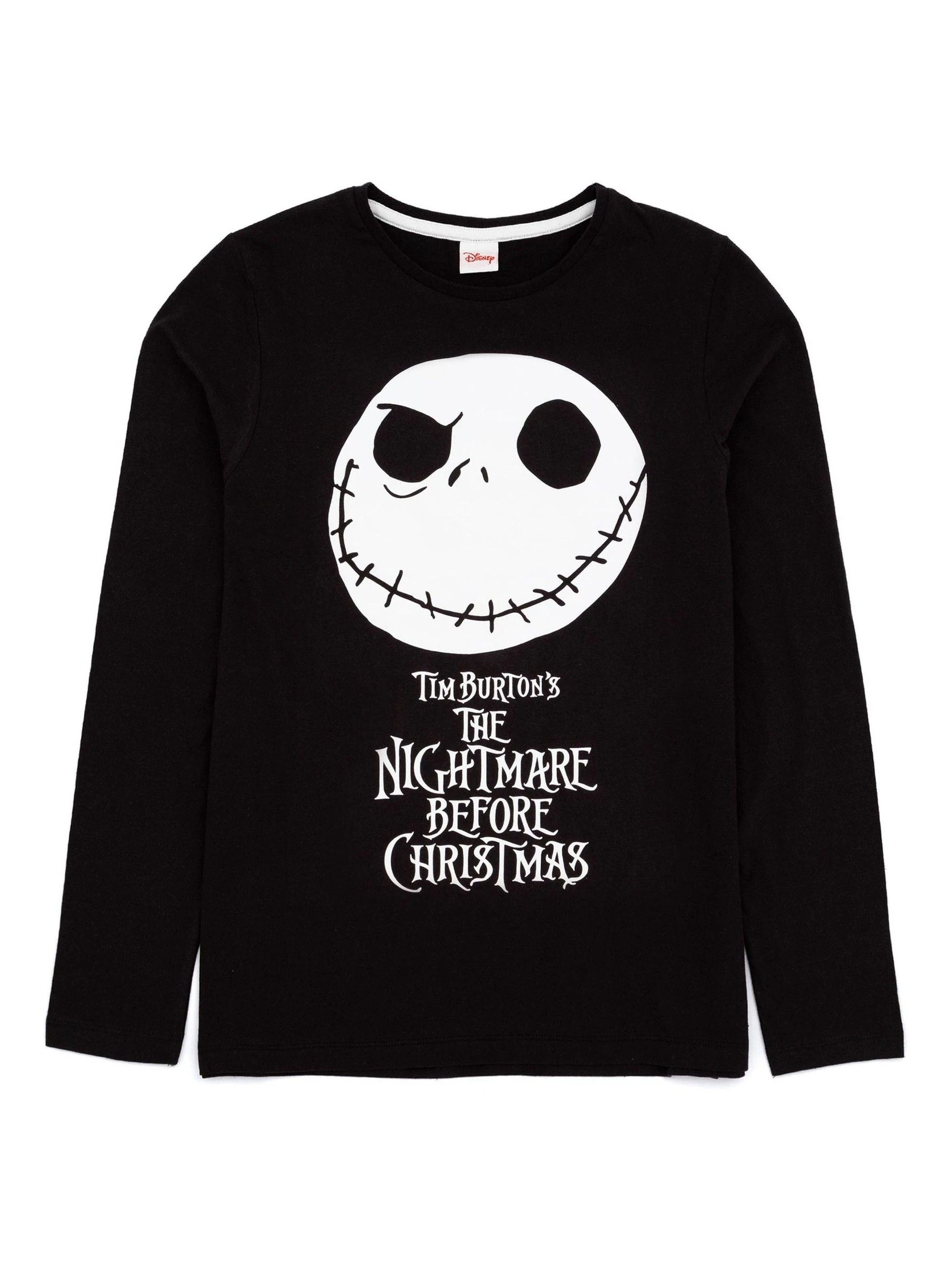 Zwart met print van 'Nightmare Before' - Vanilla Underground Disney The Nightmare Before Christmas meerkleurige damespyjama met lange mouwen en pijpen van 100% katoen