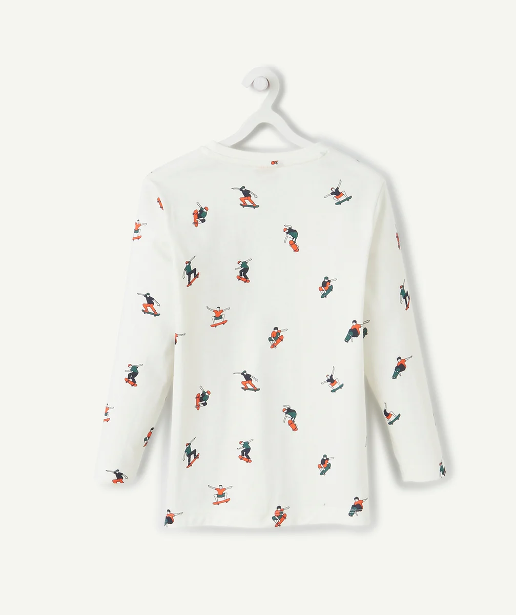 LE T-SHIRT BLANC EN COTON BIOLOGIQUE AVEC ANIMATION SKATE