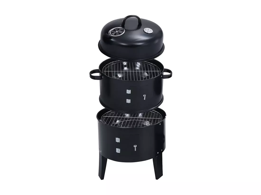 Gril barbecue au charbon 3 en 1 40x80 cm