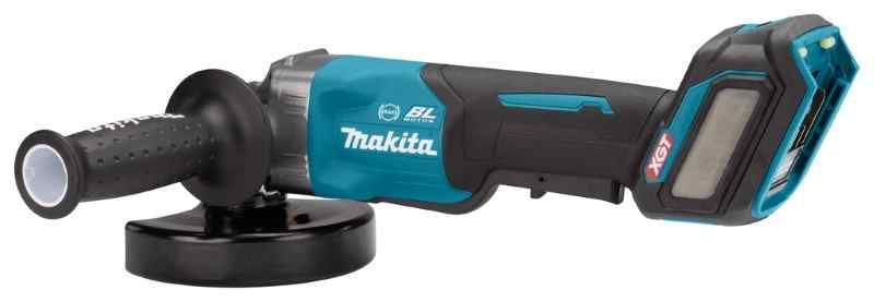 Makita GA029GM201 40 V Max Haakse slijper 125 mm 4,0 ah accu (2 st), snellader, in mbo,x met veiligheidsschakelaar