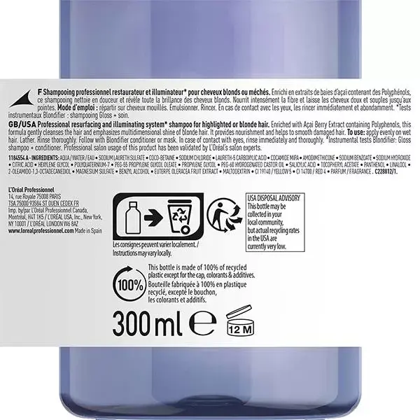 L'Oréal Professionnel Serie Expert Blondifier Gloss Shampoing Brillance 300ml