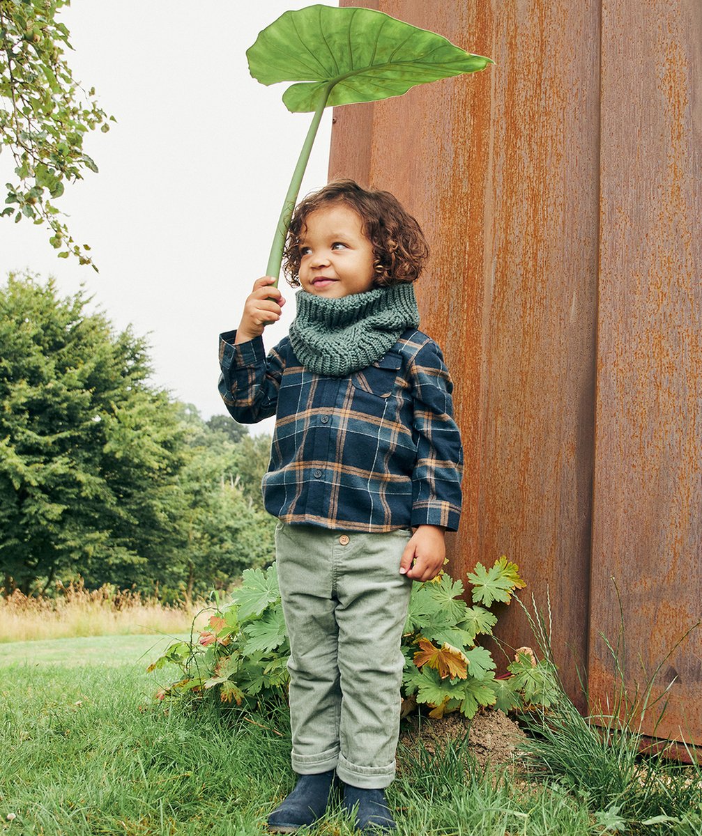 PANTALON DROIT BÉBÉ GARÇON EN VELOURS CÔTELÉ VERT