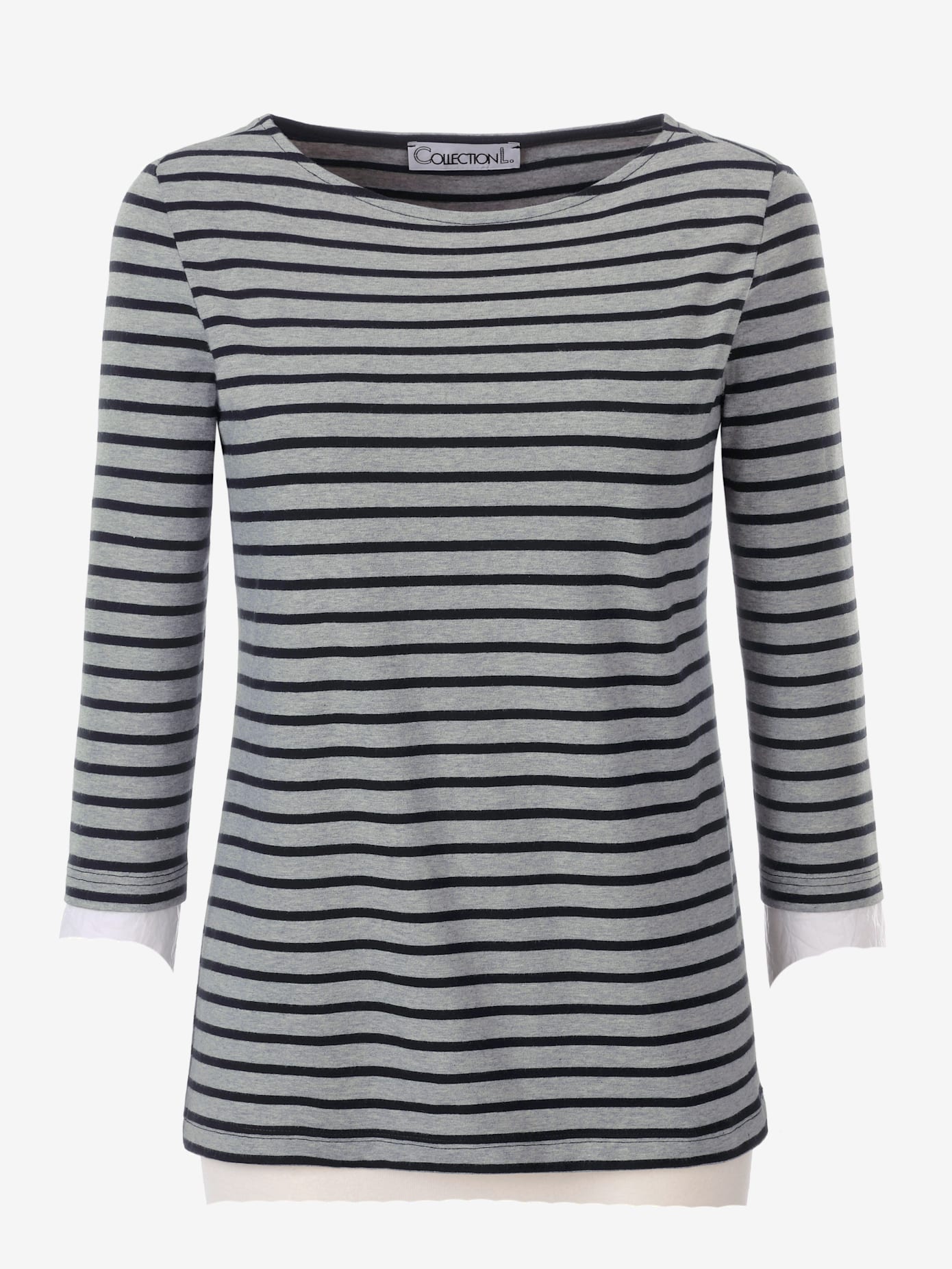 T-shirt rayé col bateau manches longues