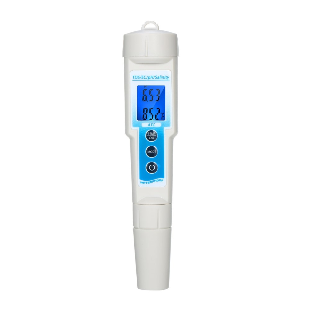 5in1 Digitales Wasser Messgerät TDS / EC / pH / Salzgehalt / Temperatur Prüfgerät (Batteriebetrieben)