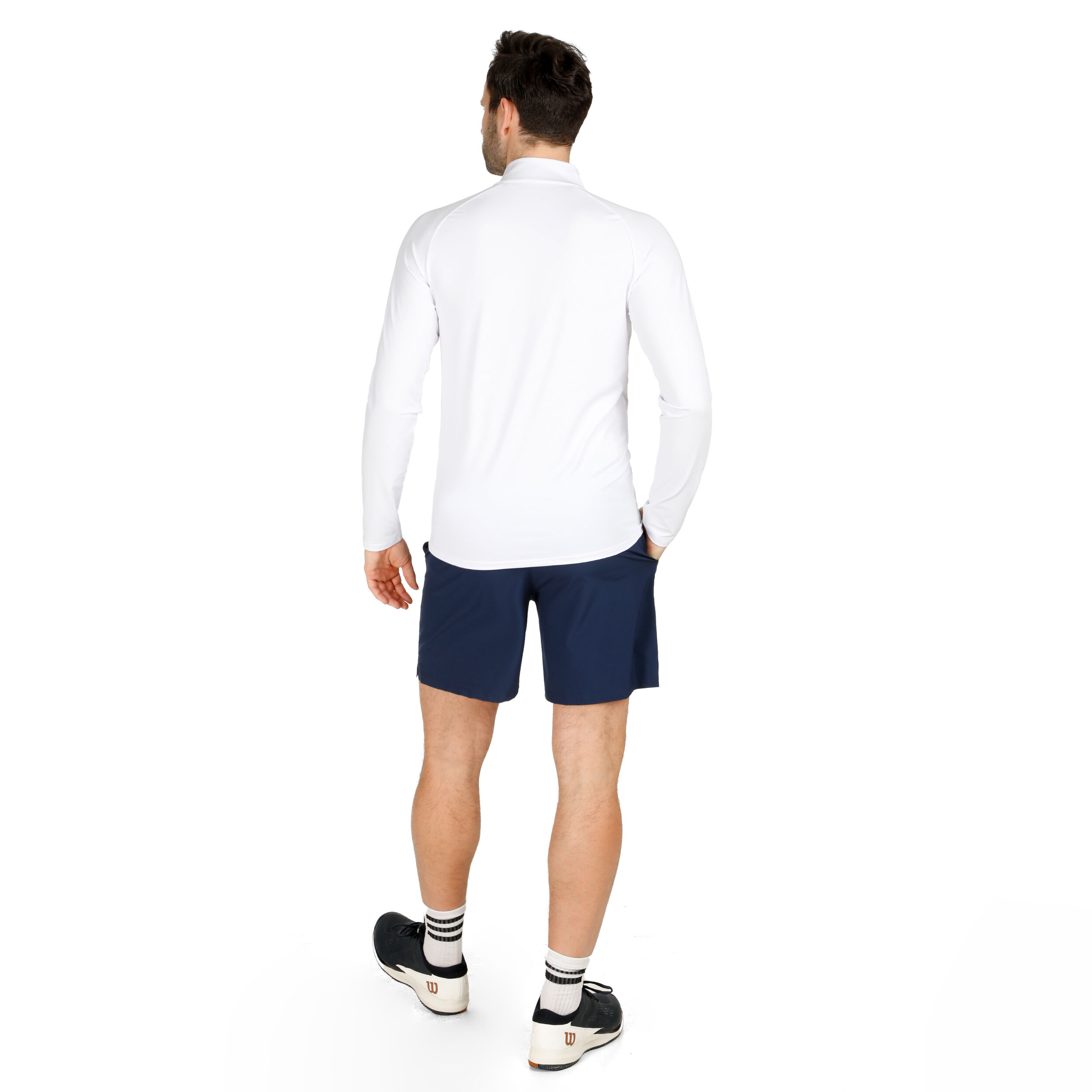 Quiet Please Big Serve 1/4 Zip Haut Manches Longues Hommes - Blanc