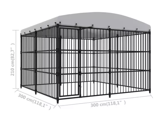 Chenil extérieur cage enclos 300 x 300 x 210 cm 02_0000449