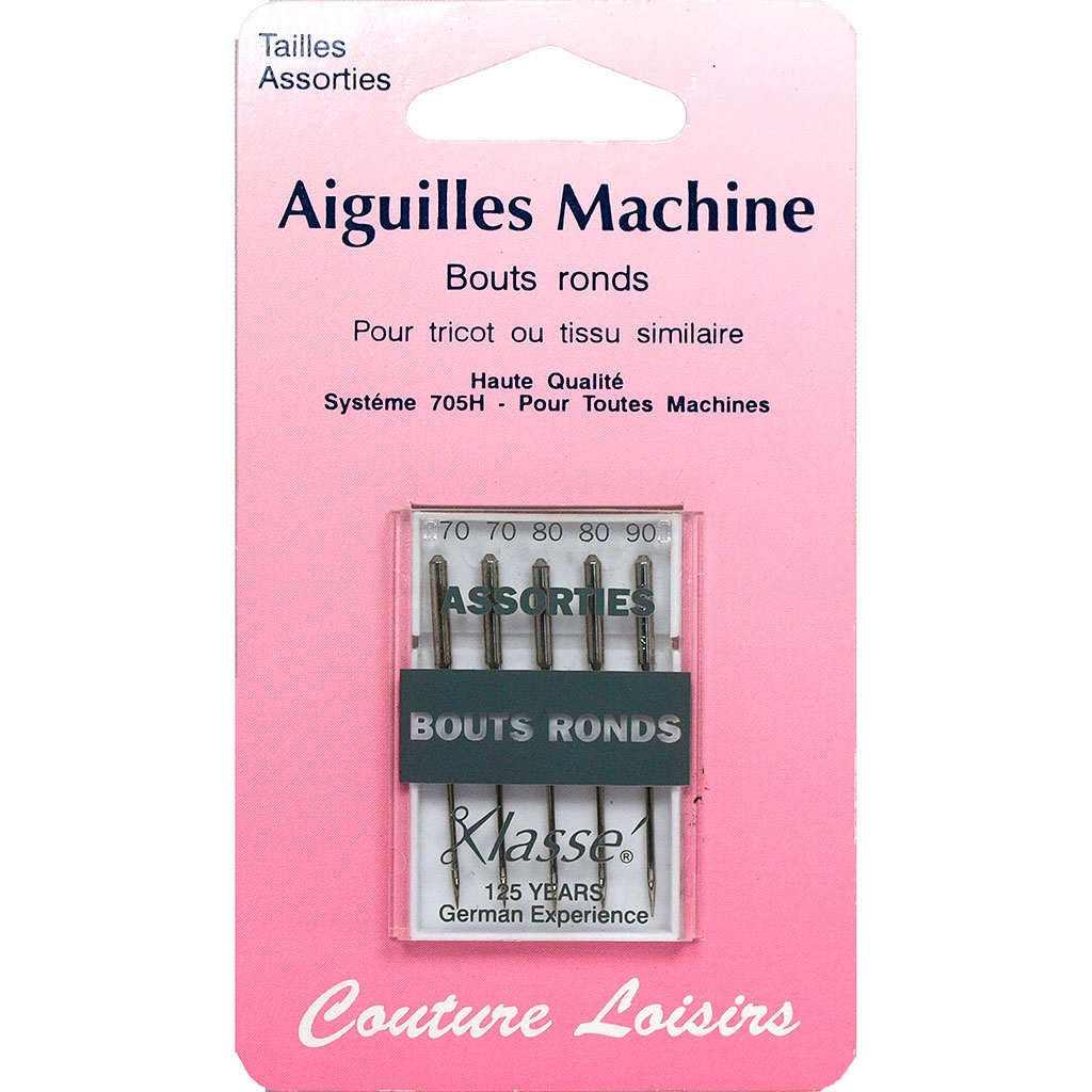 Lot de 5 aiguilles machine à coudre à bouts ronds