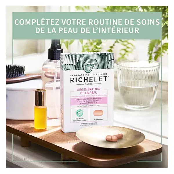 Suplemento alimentar RICHELET para regeneração da pele, 60 comprimidos