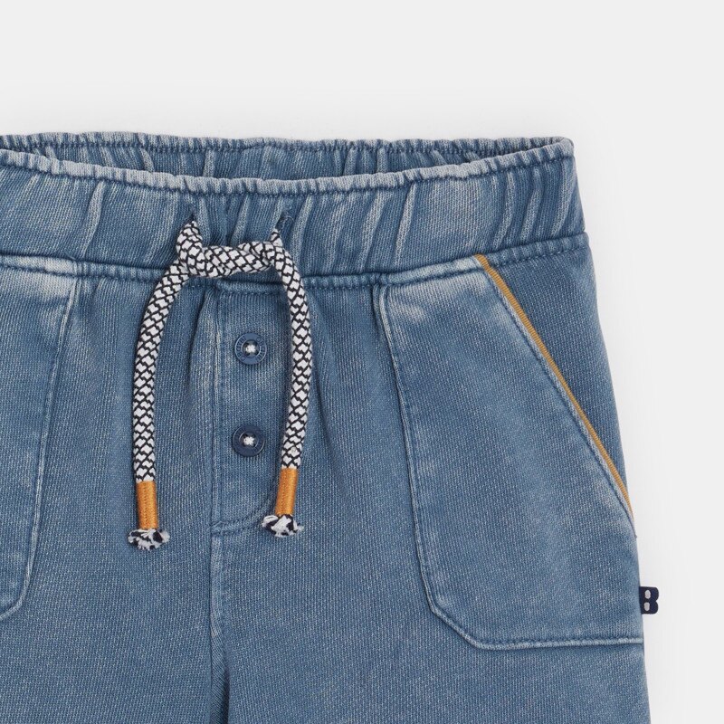 Short coton fantaisie denim bleu bébé fille Bleu