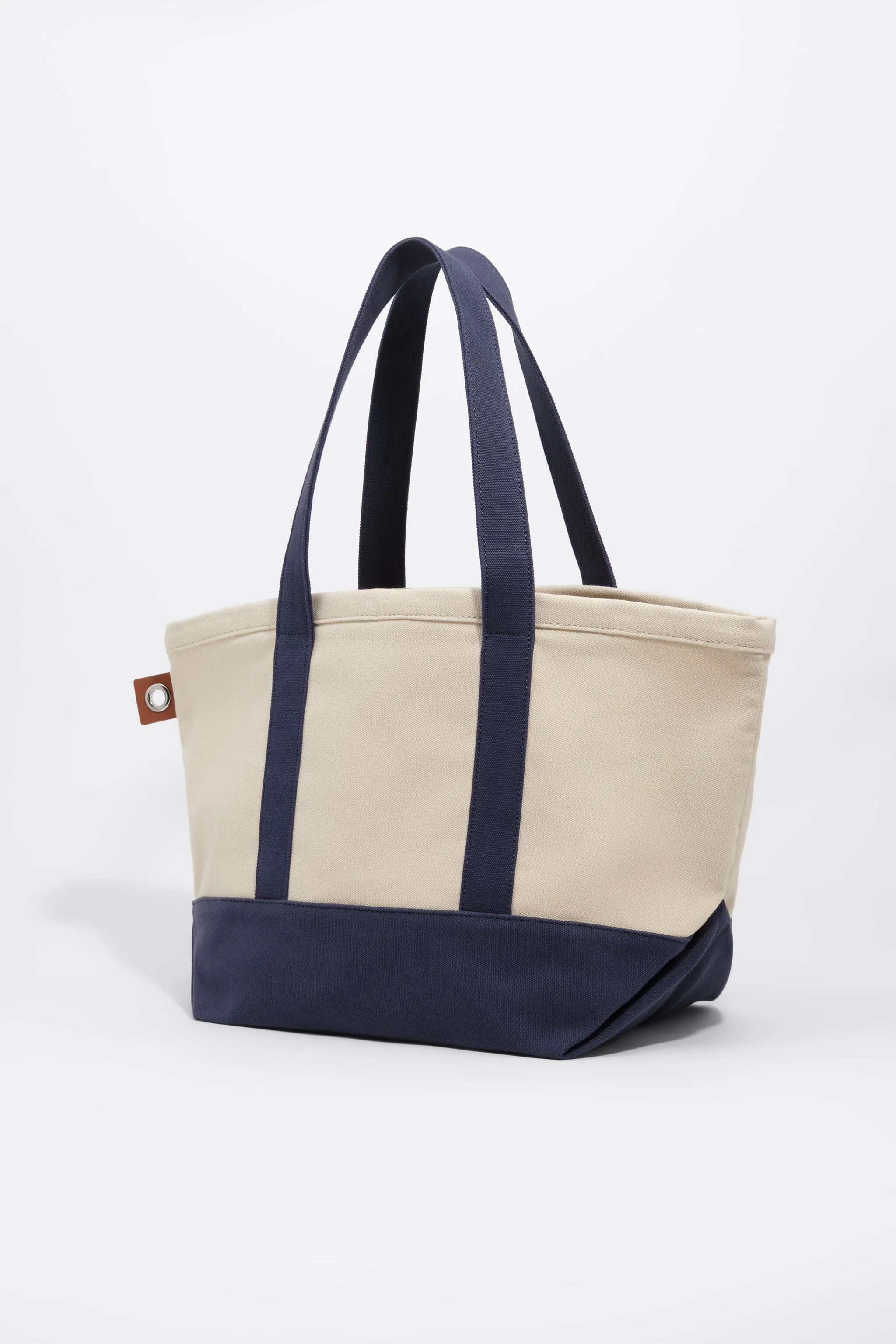 Bolsa de praia maxi em algodão azul marinho claro