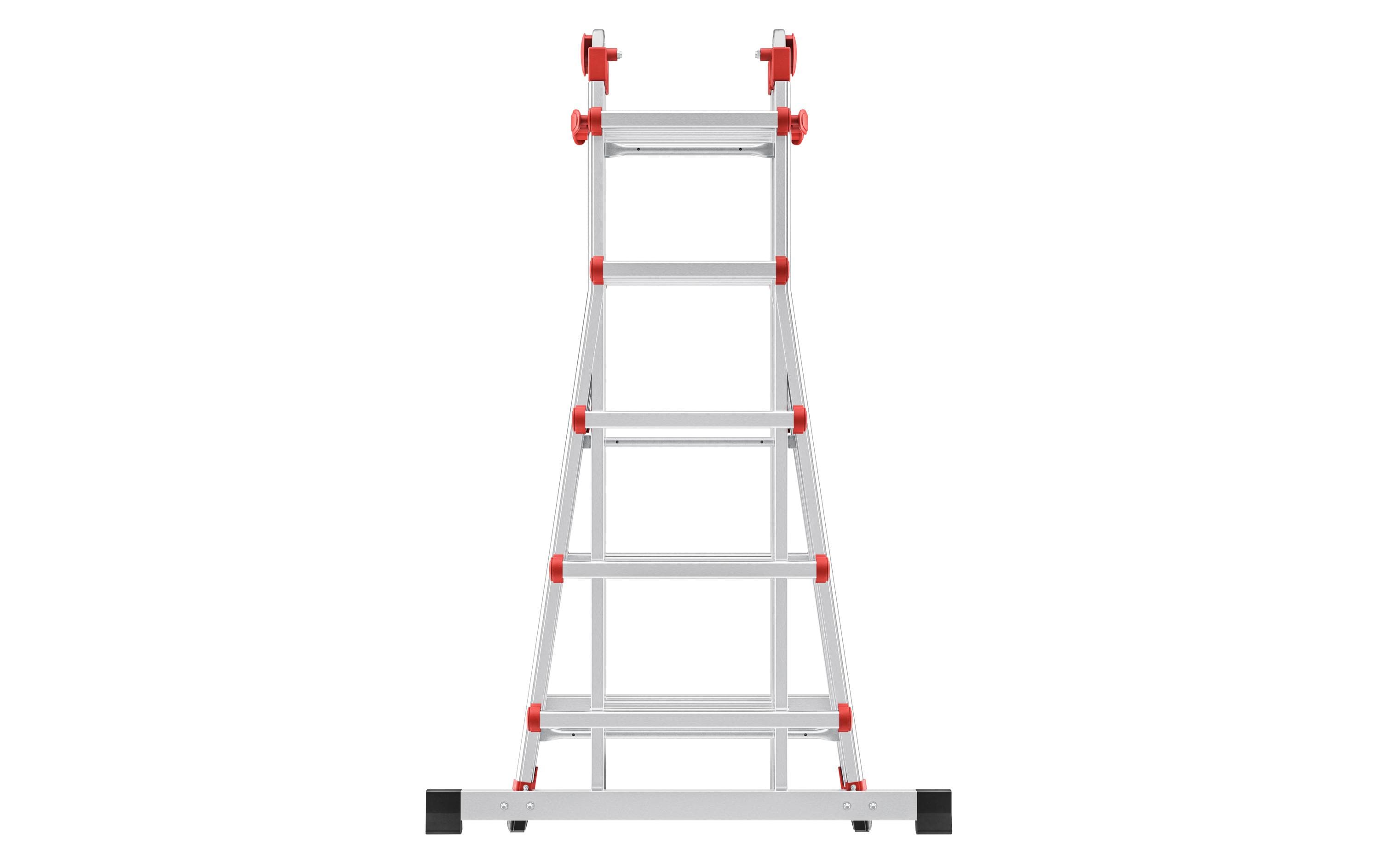 Teleskopleiter 4 x 5 Sprossen<br>Verwendbar als Anlege- und Schiebeleiter