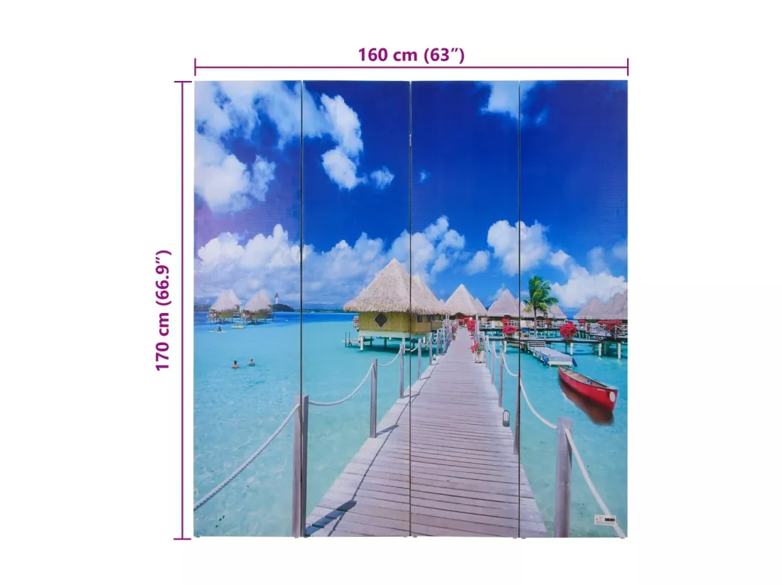 Cloison de séparation pliable 160 x 170 cm Plage