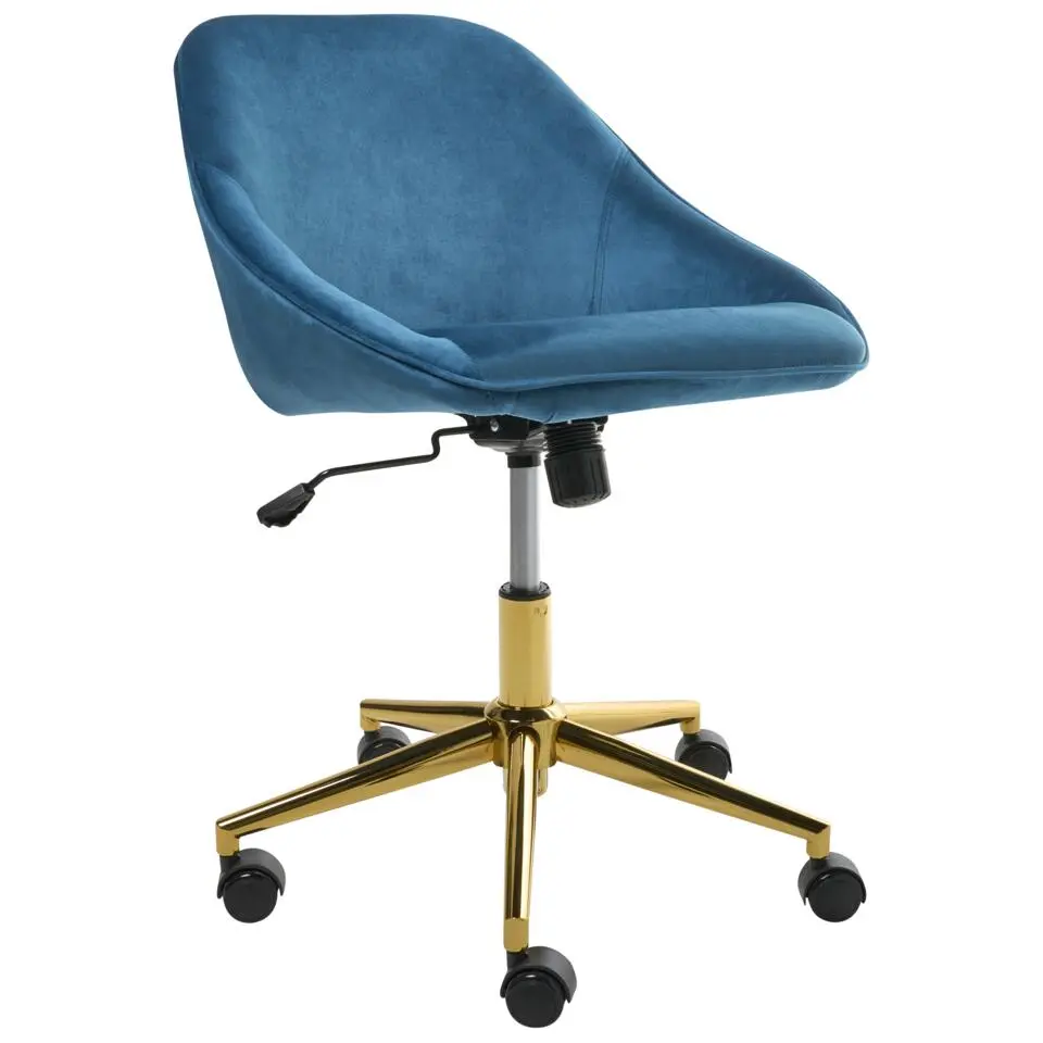 BARDSDALE - Bureaustoel - Marineblauw - Fluweel