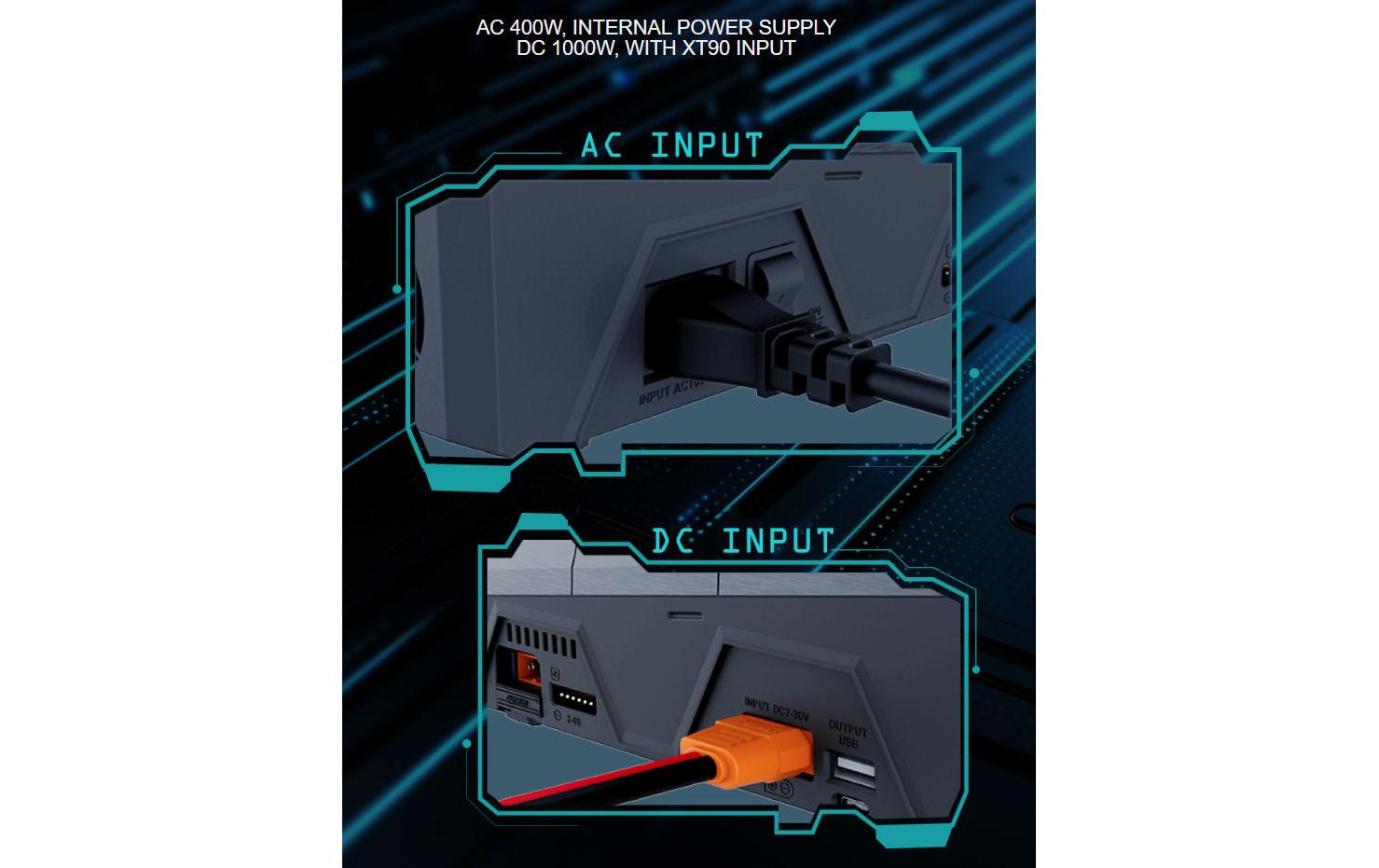 Quad-Ladegerät Q6AC 1-6S, 400W<br>Multifunktionales Modellbau-Ladegerät mit 4 Ausgängen