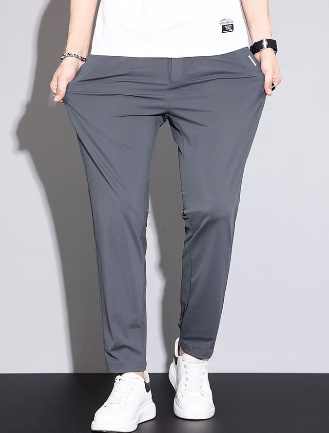 Nataro - Mid Rise Plain Tapered Pants
