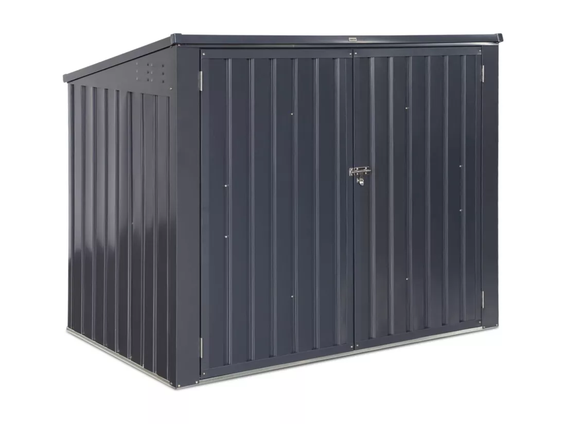 Cache poubelle double couleur gris anthracite. 1.75m²