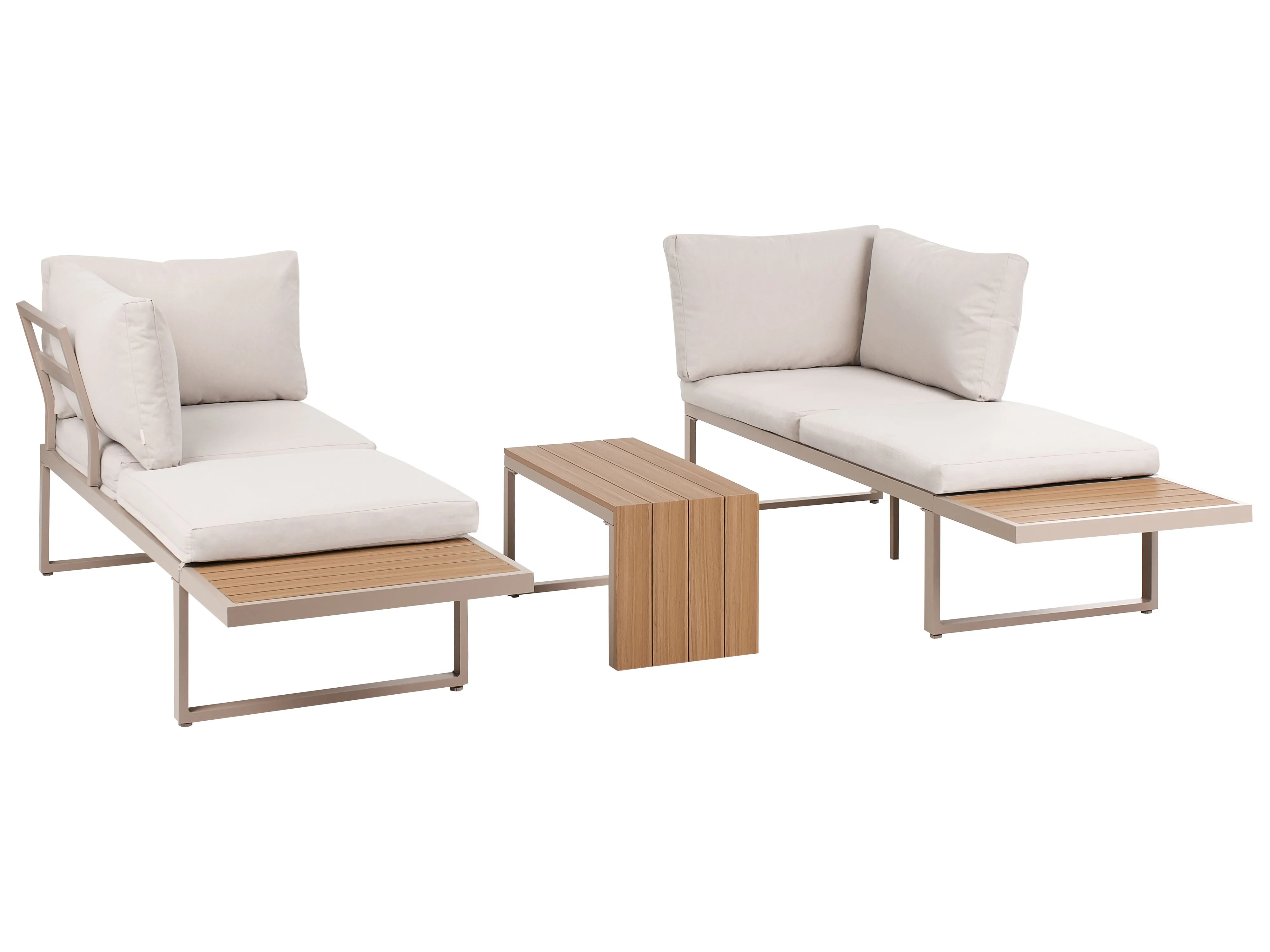 Tuin hoekloungeset met tafel 4-zits PIENZA rechtszijdig modulair Lichtbruin/beige